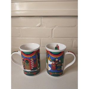 Vintage Christmas Tall Mugs Fine Works Designs